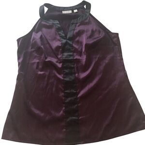 New York & company purple eggplant sleeveless tank top summer blouse S